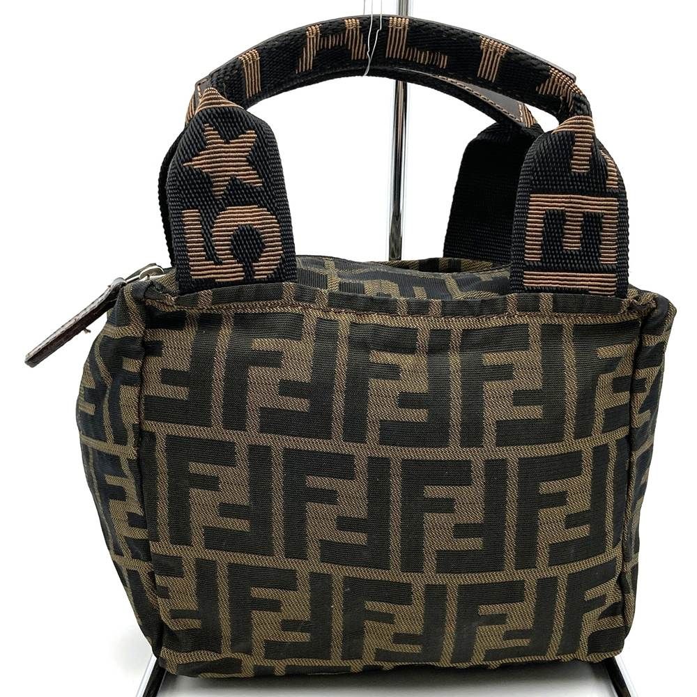 FENDI フェンディ ズッカ 2119 26541 099 ハンドバッグ ポーチ ナイロン ブラウン カーキ レディース メンズ