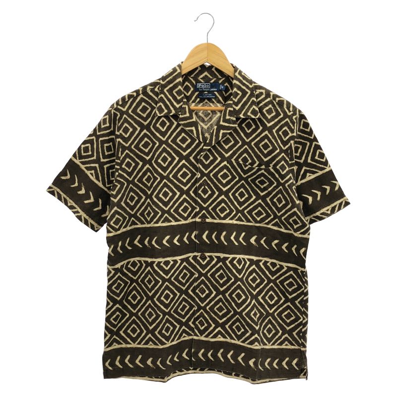 【中古】POLO RALPH LAUREN CLAYTON 半袖シャツ アフリカンバティック M ブラウン ポロラルフローレン[10]