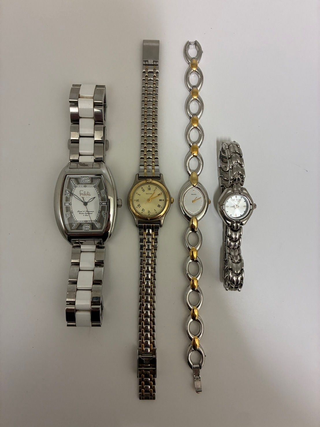【中古品】 Falchi New York & CITIZENシチズン Secret by VEGA & SEIKOセイコー 2E20-5450 他腕時計4点セット シルバー ゴールド ステンレス 時計 現状品