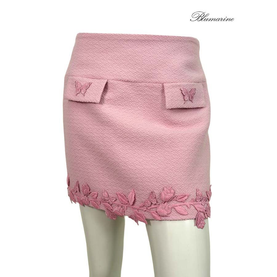 ★Blumarine★ブルマリン ピンク マーメイド フレア スカート シルク混 定価￥130,000の90％OFF】Blumarine【ブルマリン】【レディース】蝶々