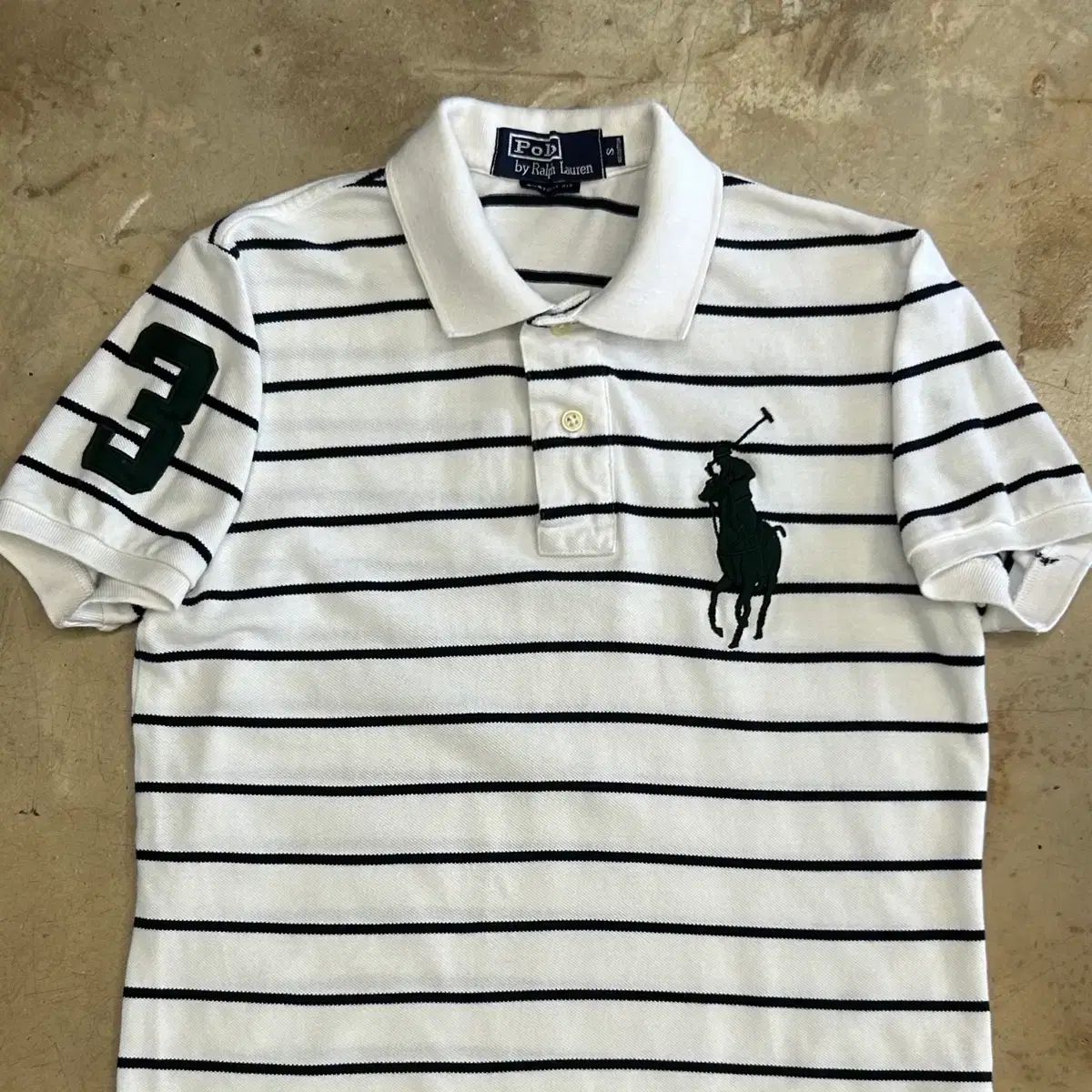 S POLO RALPH LAUREN ビックポニー ストライプ 白 KARA 半袖Tシャツ