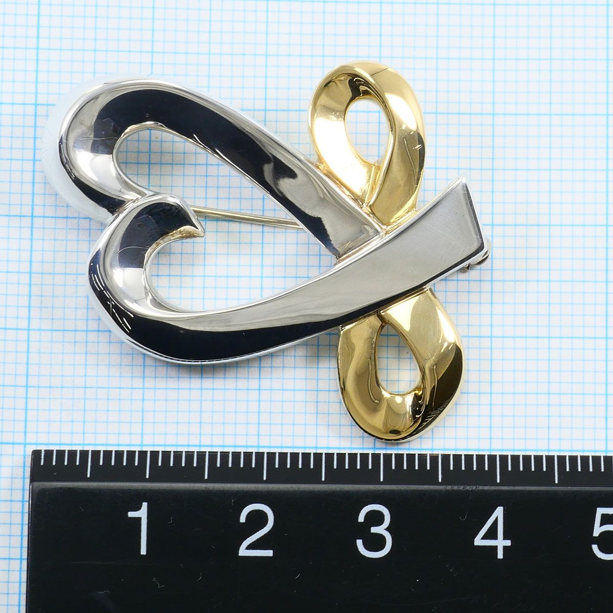 ティファニー TIFFANY&Co. ラビングハート K18YG シルバー925 ブローチ