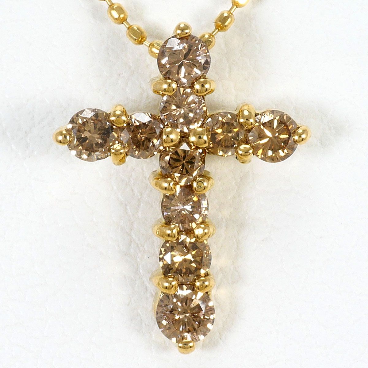 K18YG ネックレス ブラウンダイヤモンド 0.50ct 総重量約2.4g 約45cm