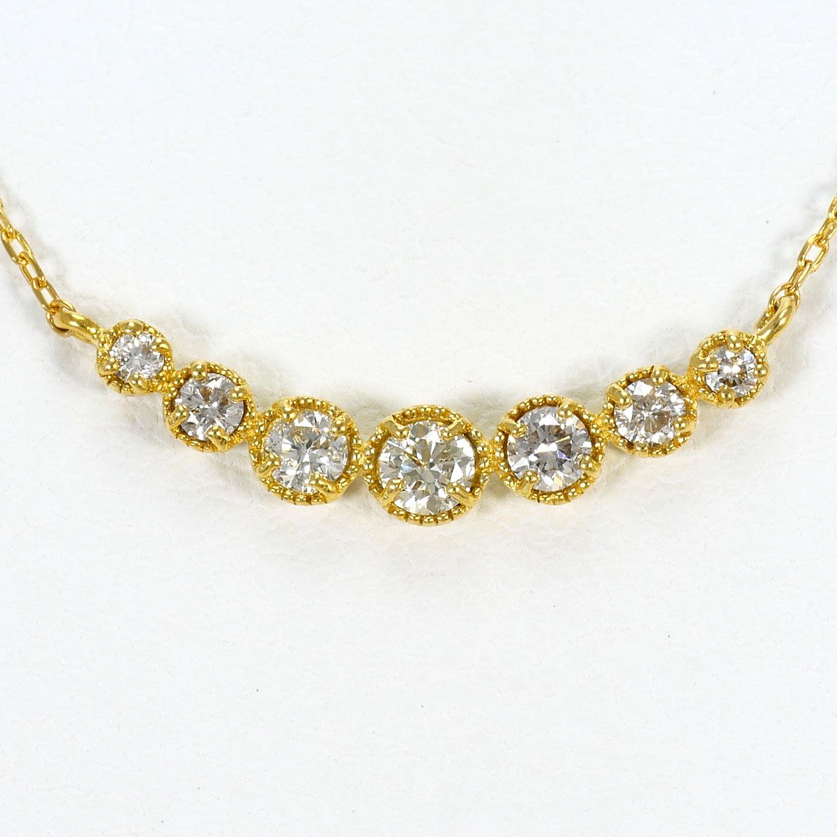 K18YG ネックレス ダイヤモンド 0.20ct 総重量約1.3g 約41cm