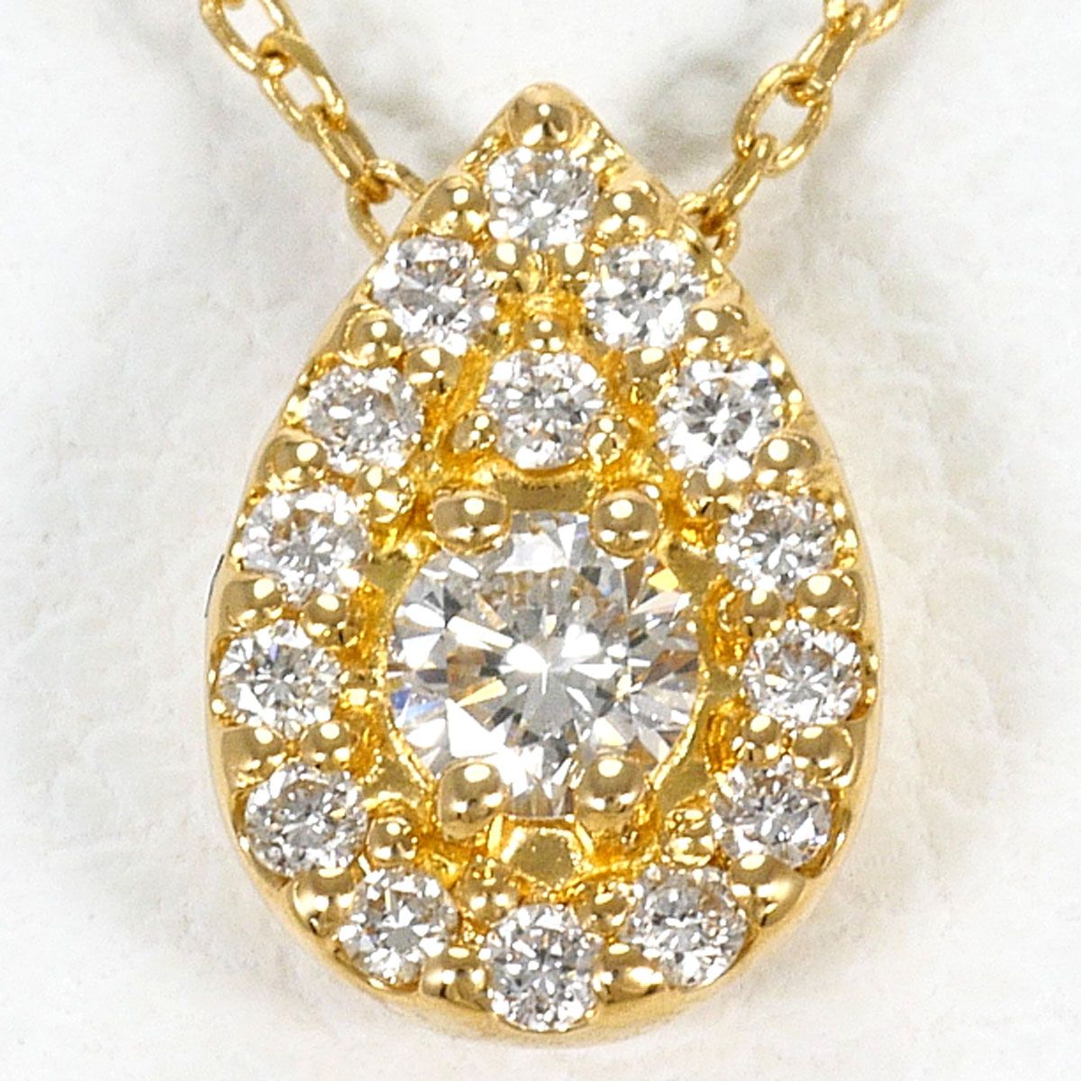 K18YG ネックレス ダイヤモンド 0.11ct 総重量約1.2g 約41cm