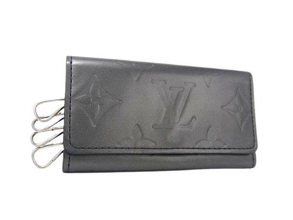 LOUIS VUITTON ルイヴィトン キーケース モノグラム マット ミュルティクレ4 M65162 ノワール系 カーフレザー メンズ 4連 シルバー金具 美品 16,756円