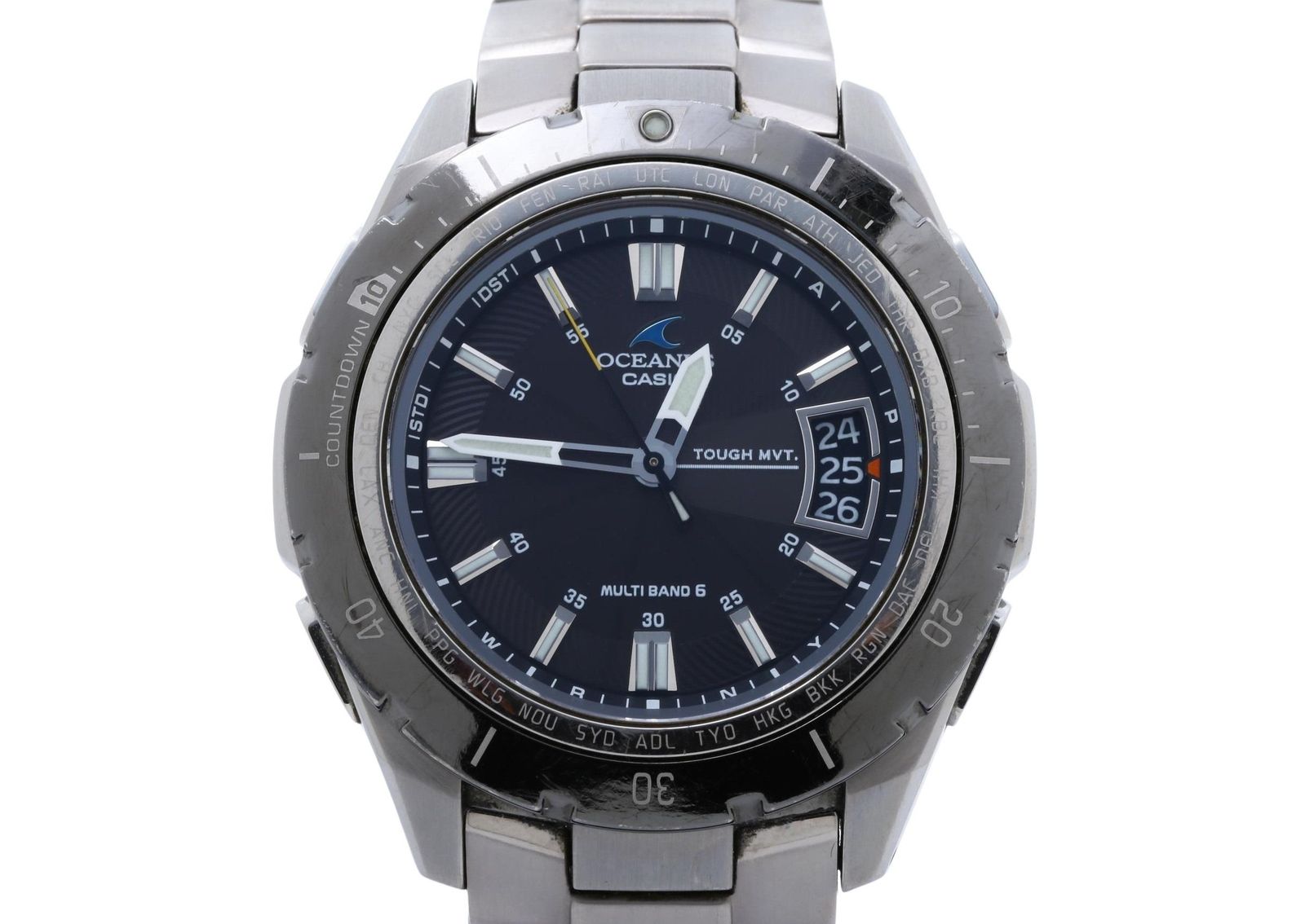 CASIO カシオ 腕時計 OCEANUS オシアナス OCW-P100 ブラック シルバー系 チタン メンズ アナログ 美品