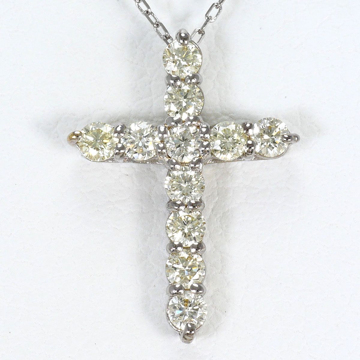 K18WG ネックレス ダイヤモンド 0.30ct 総重量約1.0g 約40cm