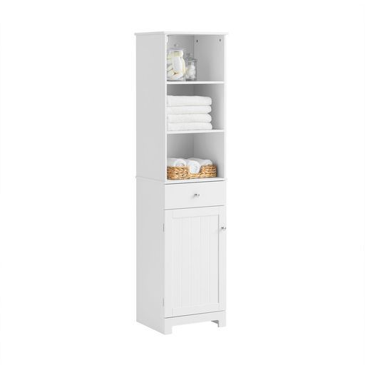 SoBuy隙間収納ランドリーラック食器棚洗面所収納キャビネット隙間ラック幅40*奥行35*高さ161cm引き出し付き北欧風大容量ランドリーチェストラン