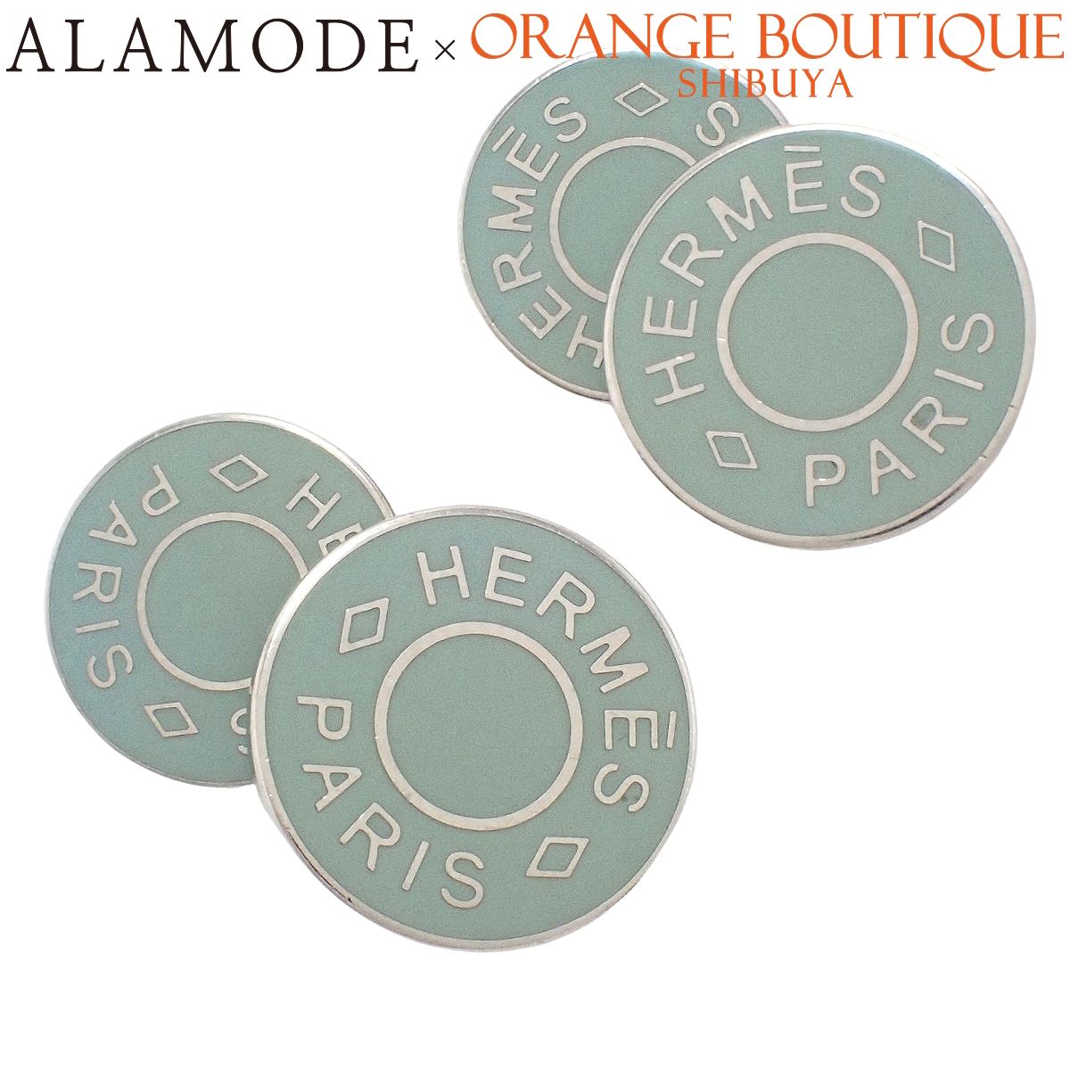 HERMES(エルメス) セリエ カフス ミントグリーン メタル アクセサリー スーツ小物 カフリンクス ボタン ファッション メンズ 40802203222【中古】【アラモード】 HERMES(エルメス) セリエ カフス ミントグリーン メタル アクセサリー