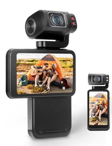 Sxhlseller5KUltraHDアクションカメラ-36MPデジタルカメラWiFiVloggingカメラ、3.5インチIPS回転可能タッチスクリー