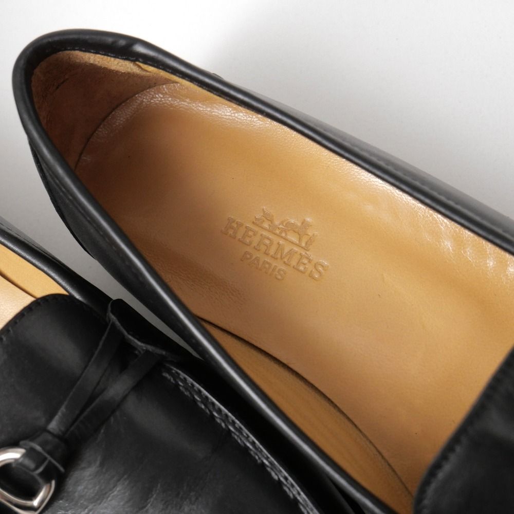 HERMES エルメスシェーヌダンクルデザインレザーローファー □未使用品□HERMES エルメス ローファー サイズ37 1/2