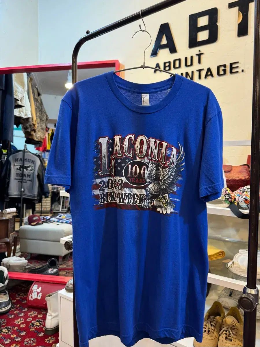 Laconia Bike Week 100周年記念 バイク半袖Tシャツ M