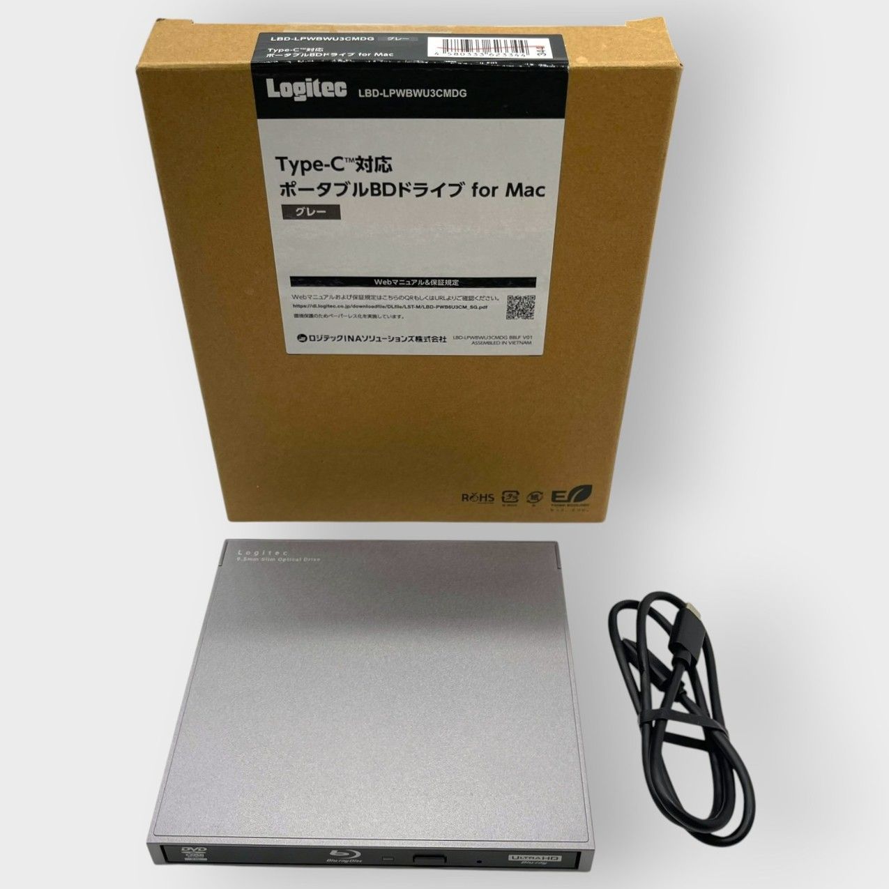 ロジテックダイレクト Mac対応 外付け ブルーレイドライブ USB3.2 Gen1 LBD-LPWBWU3CMDG