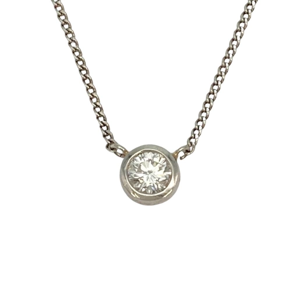 ソリティア ネックレス ダイヤモンド 0.37ct Pt900 3.4g プラチナ レディース【中古】 40,820円