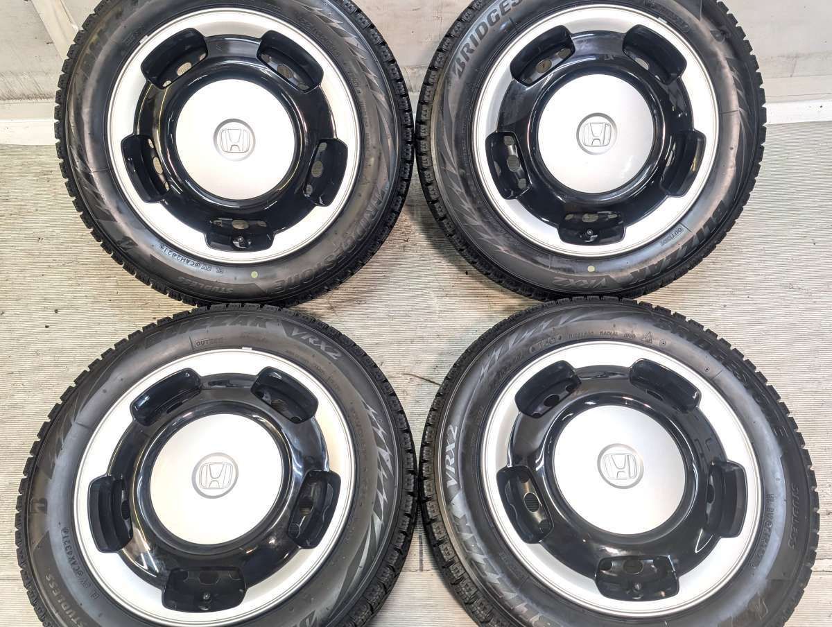 155/65R14 ブリヂストン ブリザック VRX2 ホンダ純正 14x4.5 100-4穴 中古タイヤ スタッドレスタイヤ ホイールセット 4本セット w14260523031