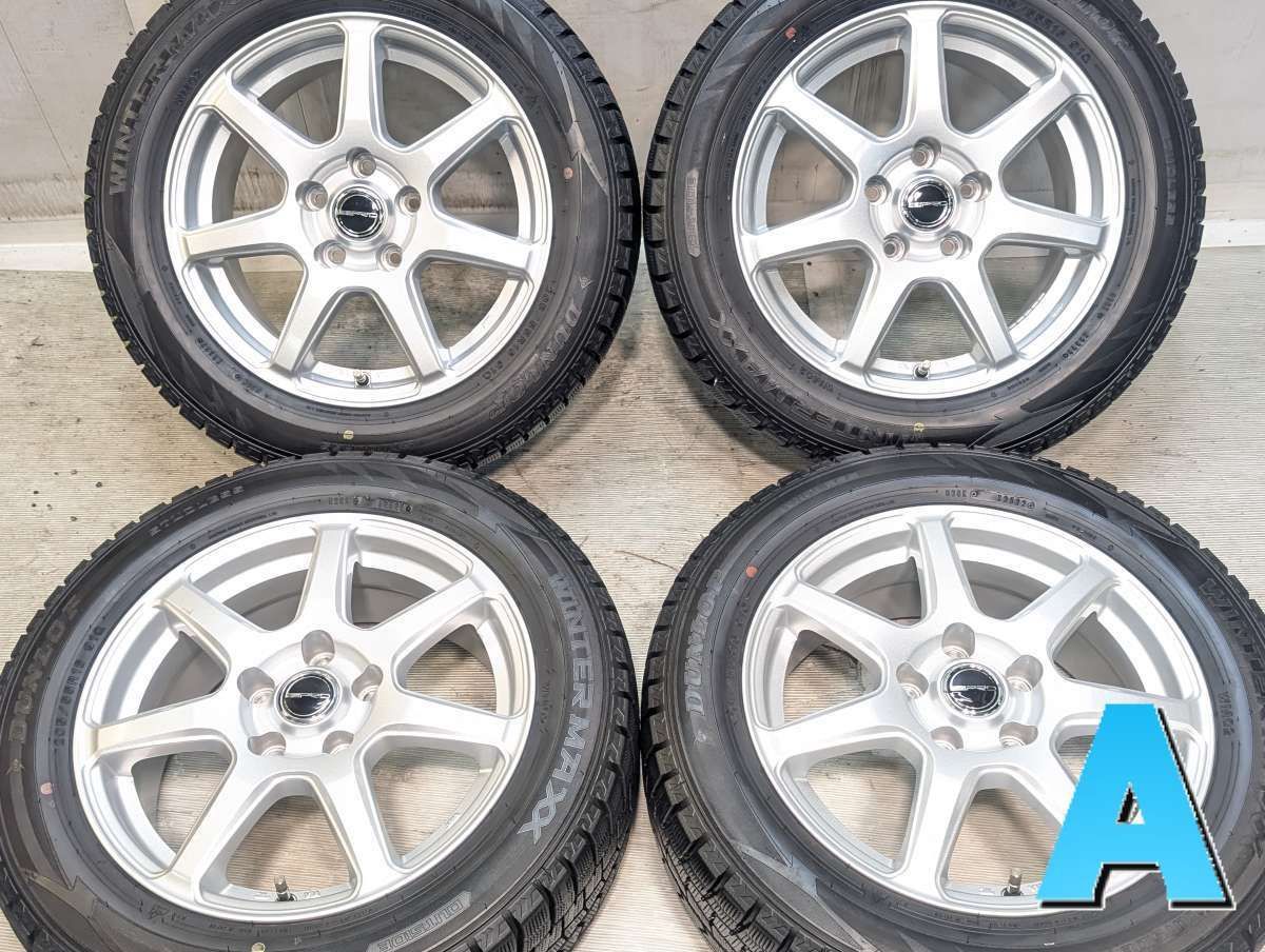 205/55R16 ダンロップ ウィンターマックス WM02 　 PRD 16x6.5 38 114.3-5穴 中古タイヤ スタッドレスタイヤ ホイールセット 4本セット w16260524015