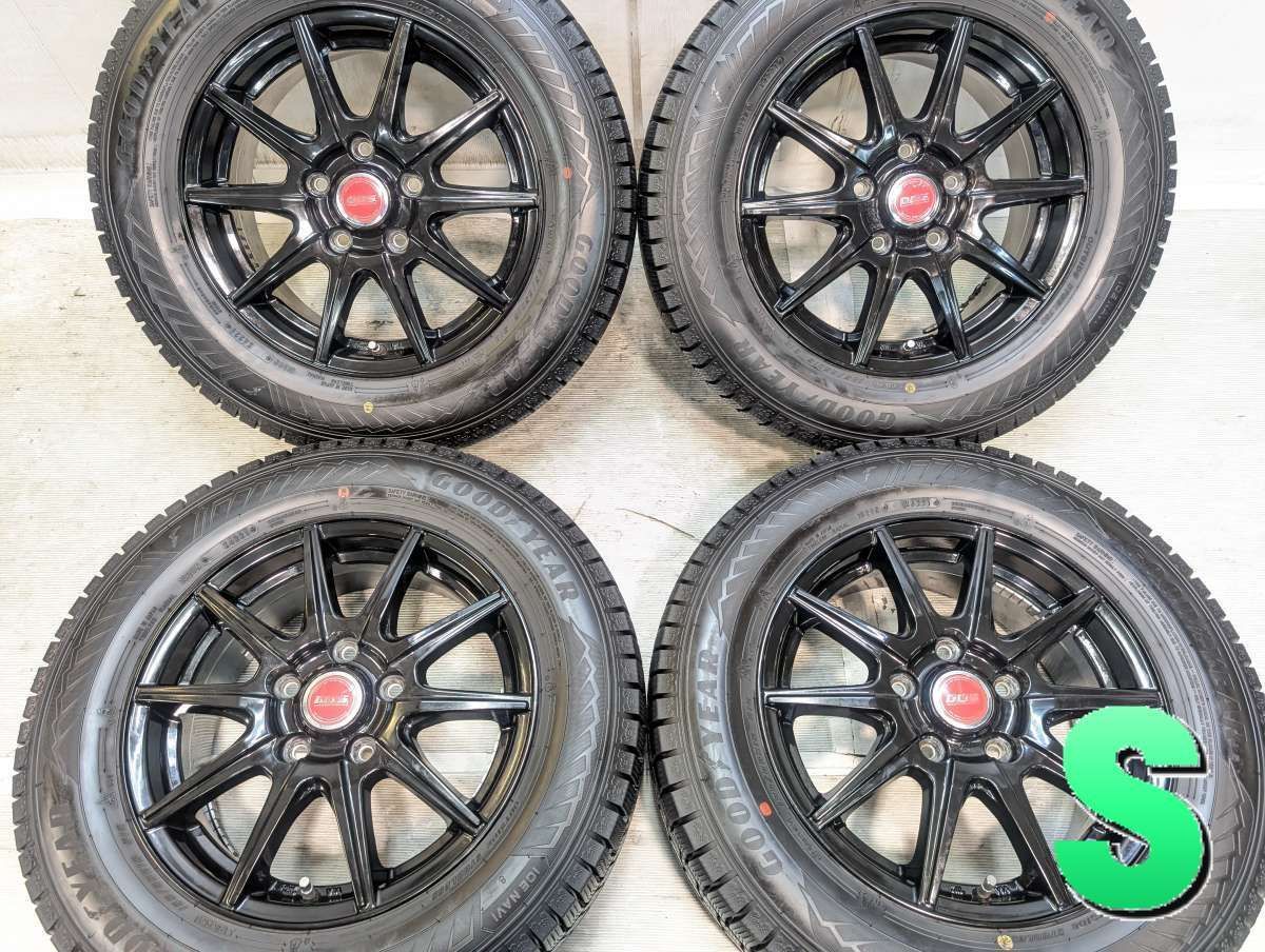195/65R15 グッドイヤー アイスナビ 8 　 D.D.S 15x6.0 52 114.3-5穴 中古タイヤ スタッドレスタイヤ ホイールセット 4本セット w15260514123