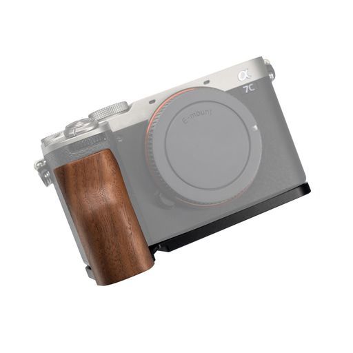 SIUTATDSHカメラグリップ対応sonyソニーA7C2a7ciiA7CMark2カメラ専用L型クイックリリースプレート、実木製ハンドル、三脚設置でき(クルミ木黒板)