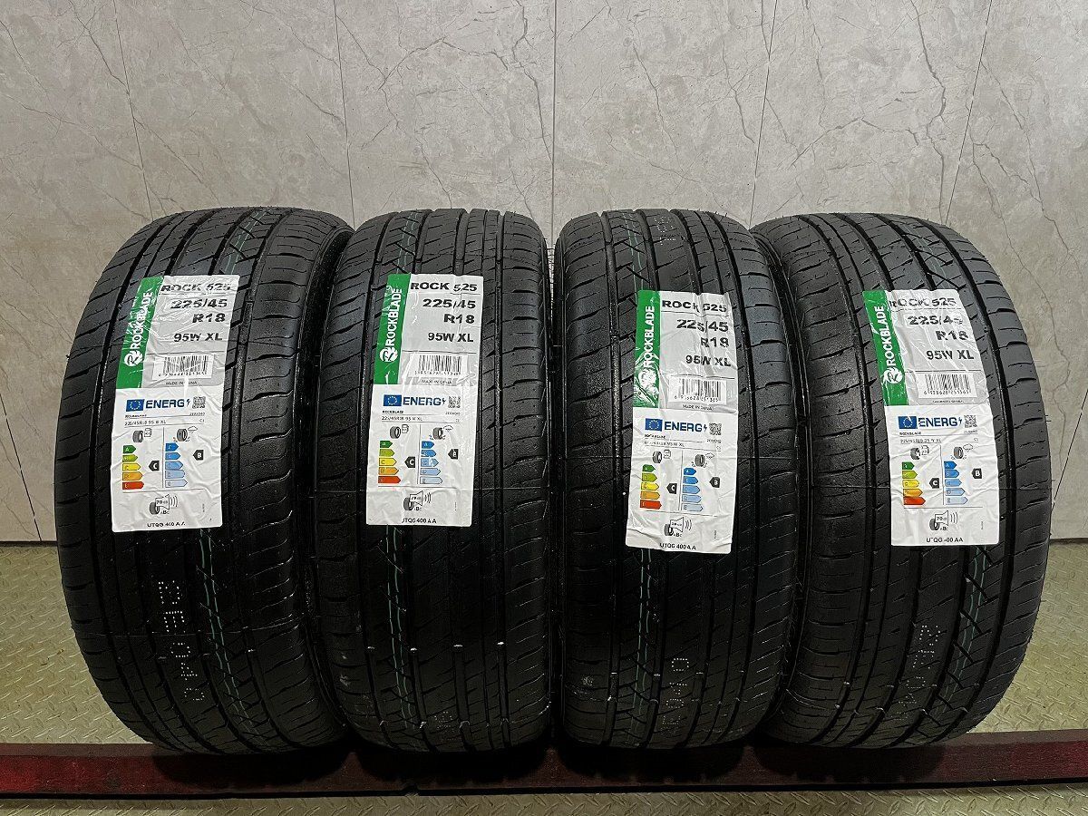 【新品】2026年製 札幌発 交換作業可 ROCKBLADE ROCK525 225/45R18 95W XL 18インチ 夏タイヤ 4本 プリウスα マークX ジューク等 (VVT832)