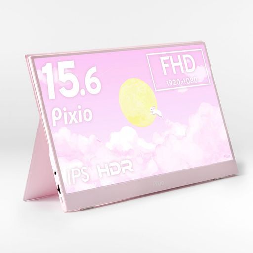 PixioポータブルモニターモバイルモニターパステルピンクPX160WavePastelPink15.6インチ60HzFHDIPSピクシオサブディスプレイ軽量かわいい