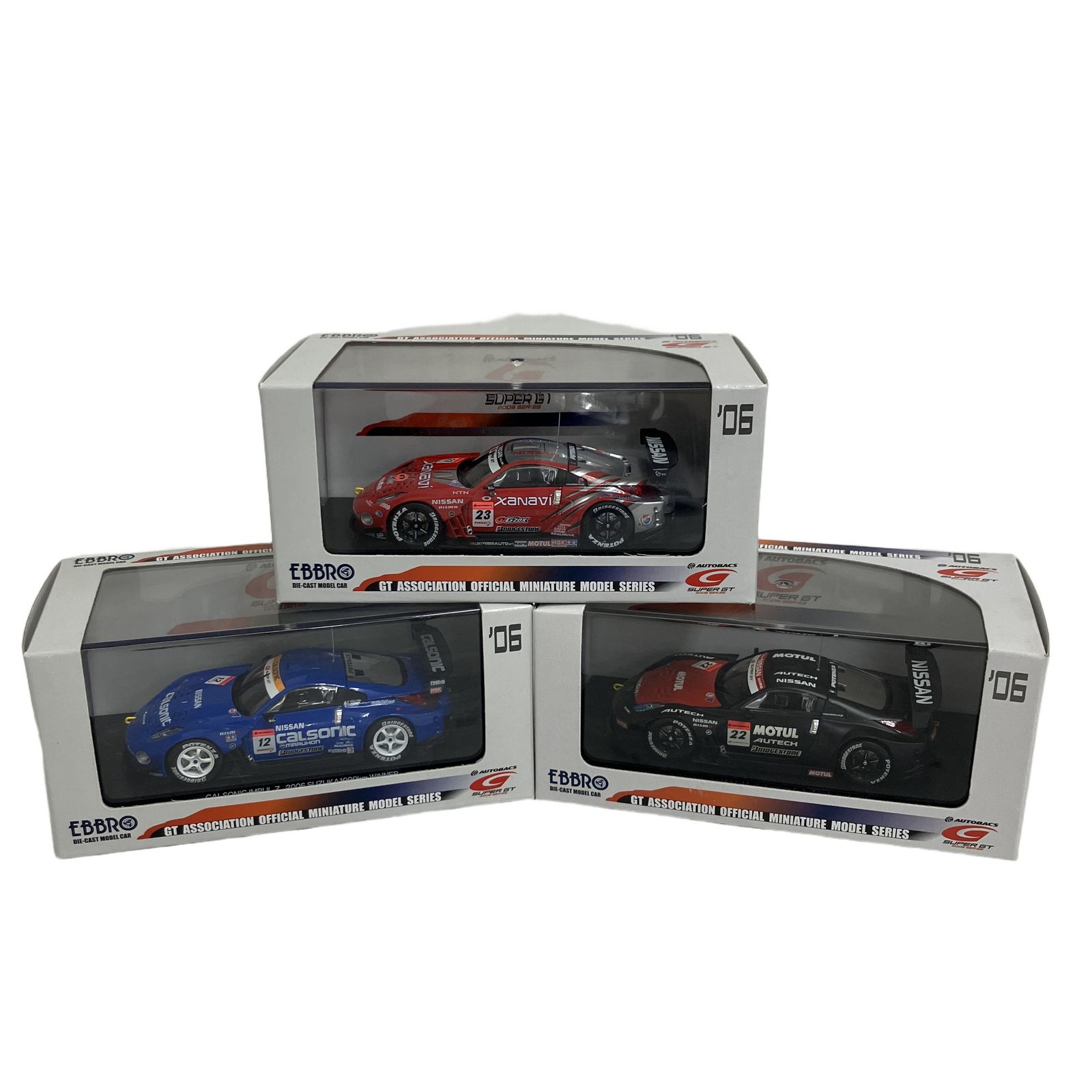 EBBRO エブロ 1/43 SUPER GT 2006 NISMO Z CALSONIC IMPUL Z ミニカー 3台セット フィギュア 中古 O11358530