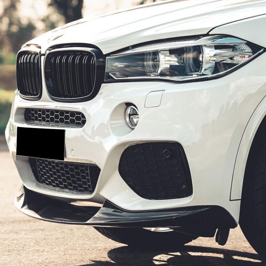 ビーエムダブリュー BMW X5 エックスファイブ F15 Mスポーツ M Sport 2014-2018 フロントリップスポイラー 前面バンパー用アンダーリップ ABS製 ピアノブラック カーボン調 外装パーツ 立体感向上 スポーティ 高級感アップ 送料無料