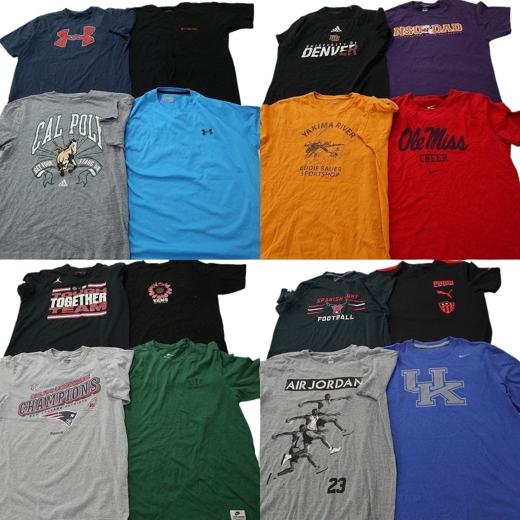古着卸 まとめ売り ブランドMIX Tシャツ 16枚セット ( メンズ L ) エディーバウアー リーボック アディダス コロンビア 中古 古着 NF3005