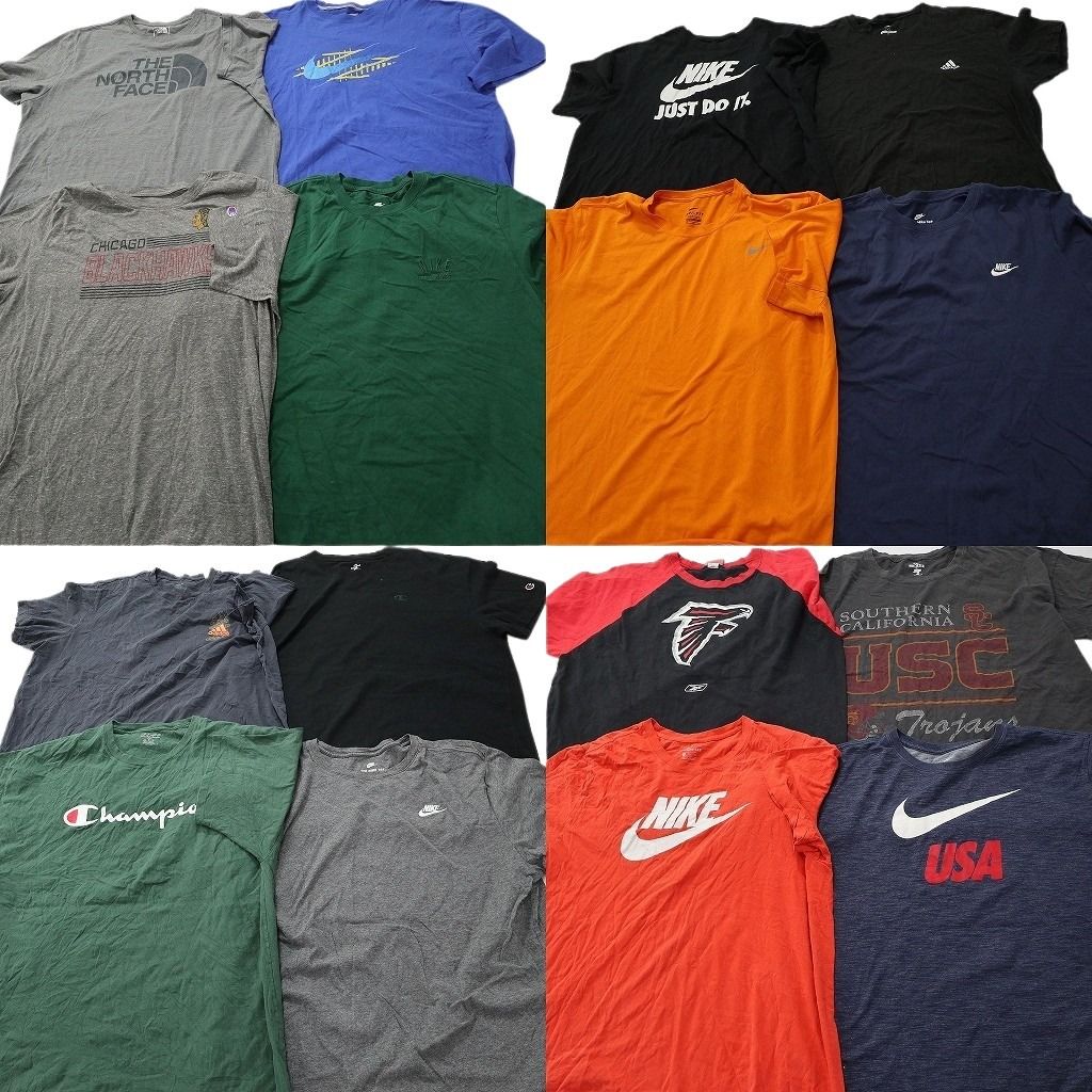 古着卸 まとめ売り ブランドMIX Tシャツ 16枚セット ( メンズ 2XL ) ホリスター チャンピオン ナイキ ノースフェイス 中古 古着 NF3008