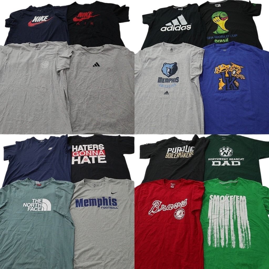 古着卸 まとめ売り ブランドMIX Tシャツ 16枚セット ( メンズ XL ) ナイキ チャンピオン アディダス ノースフェイス 中古 古着 NF3011