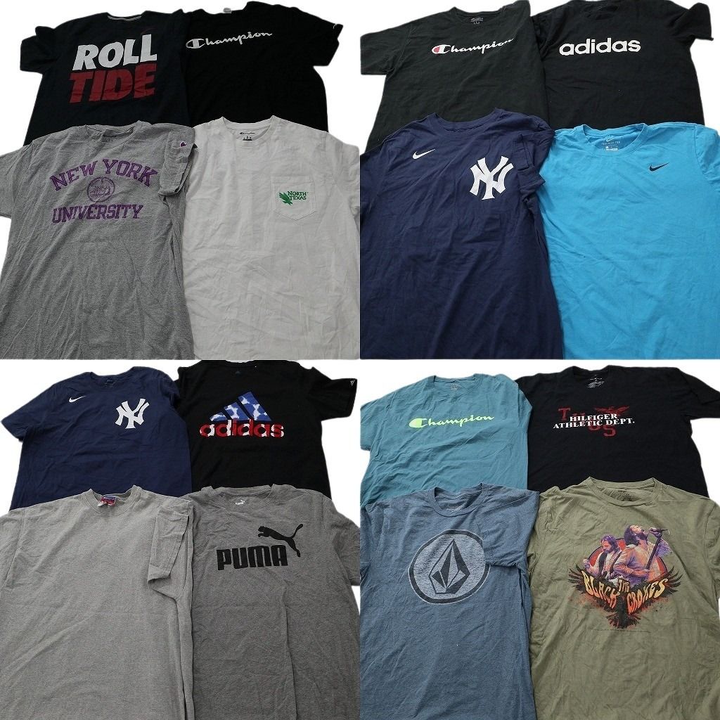 古着卸 まとめ売り ブランドMIX Tシャツ 16枚セット ( メンズ L ) トミー ラングラー チャンピオン ナイキ プーマ 中古 古着 NF3016