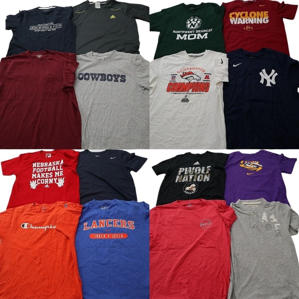 古着卸 まとめ売り ブランドMIX Tシャツ 16枚セット ( メンズ L ) アバクロ ナイキ チャンピオン アディダス 中古 古着 NF3019