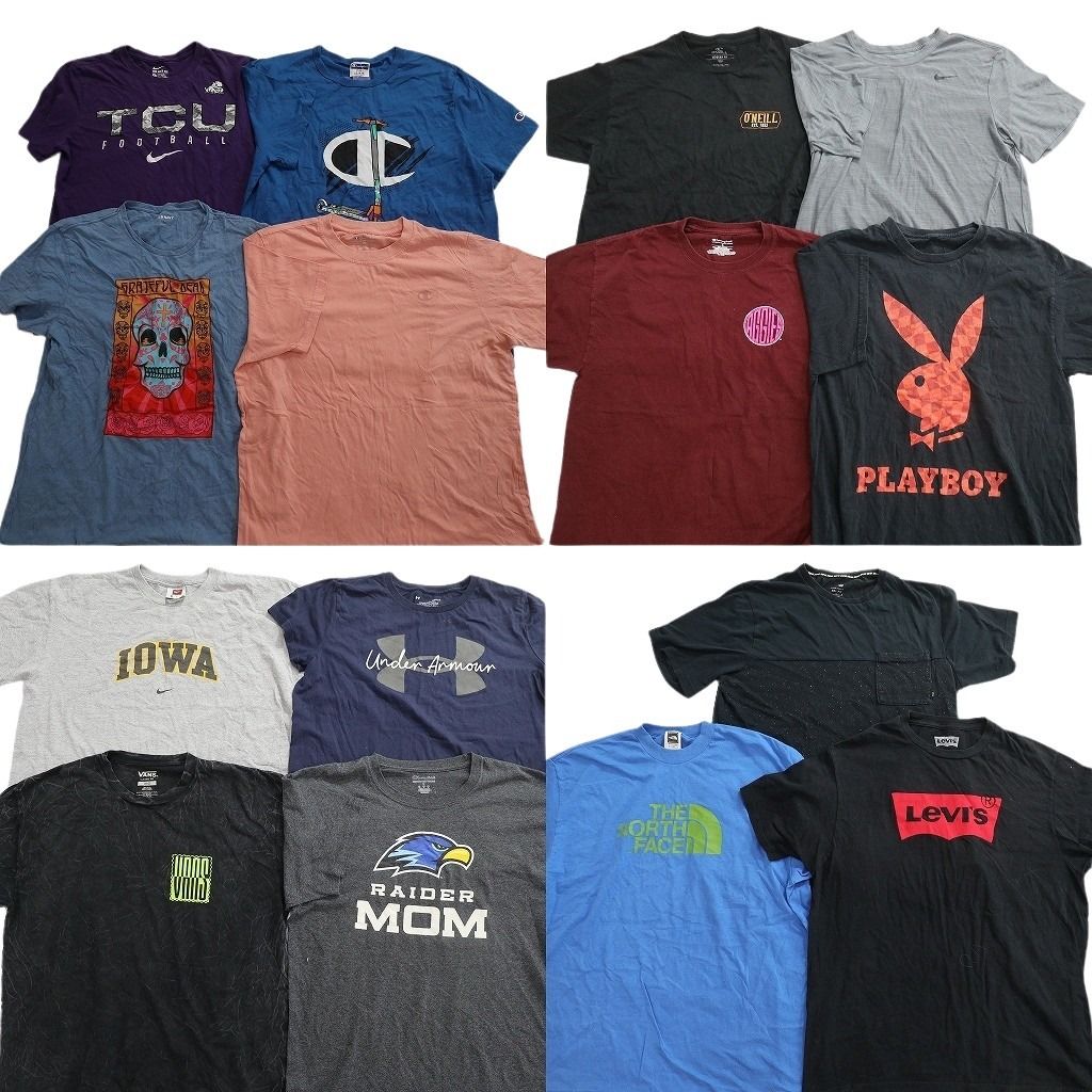 古着卸 まとめ売り ブランドMIX Tシャツ 15枚セット ( メンズ L ) ノースフェイス リーバイス オールドネイビーナイキ 中古 古着 NF3041