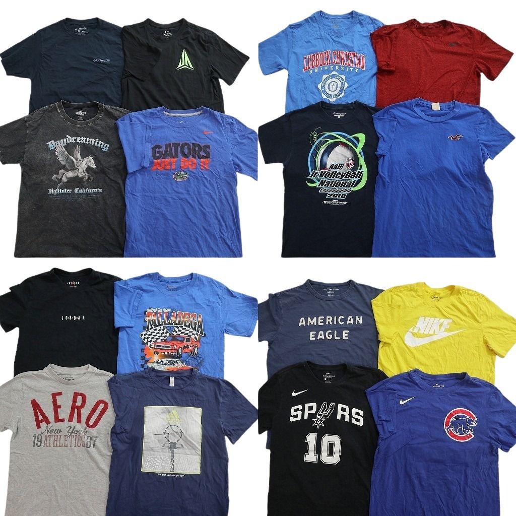 古着卸 まとめ売り ブランドMIX Tシャツ 16枚セット ( メンズ S ) ジョーダン コロンビア ホリスター ナイキ 中古 古着 NF3048