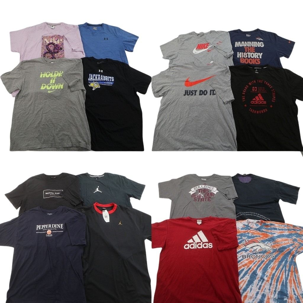 古着卸 まとめ売り ブランドMIX Tシャツ 16枚セット ( メンズ 2XL ) ジョーダン チャンピオン アディダス ナイキ 中古 古着 NF3061