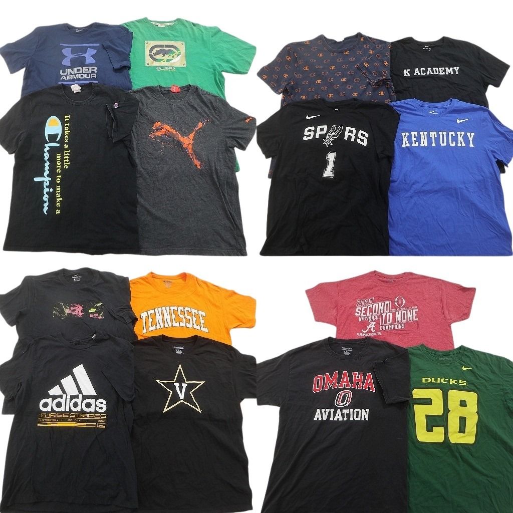 古着卸 まとめ売り ブランドMIX Tシャツ 15枚セット ( メンズ L ) プーマ チャンピオン アンダーアーマー ナイキ 中古 古着 NF3068