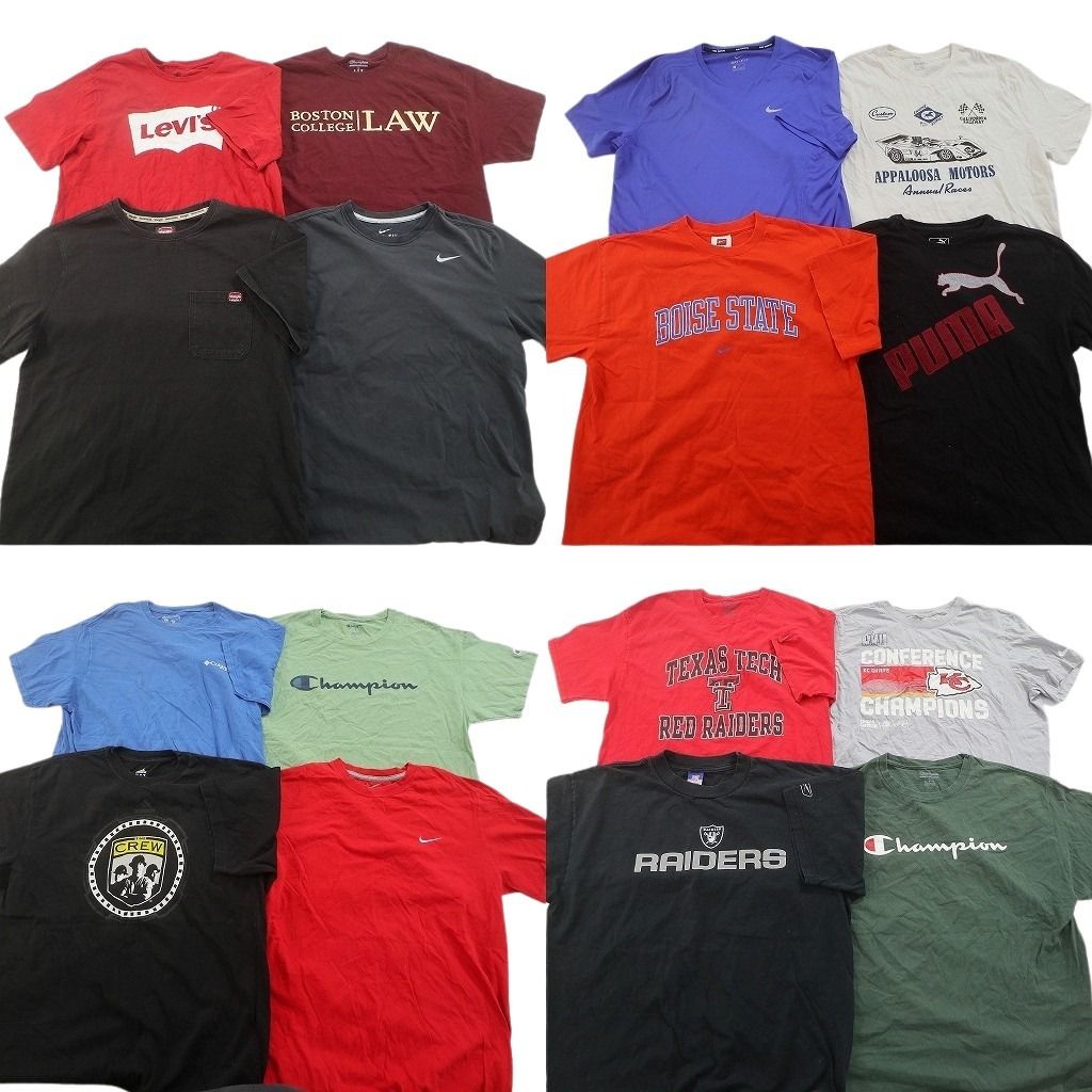 古着卸 まとめ売り ブランドMIX Tシャツ 16枚セット ( メンズ L ) コロンビア オールドネイビー リーバイス ナイキ 中古 古着 NF3072