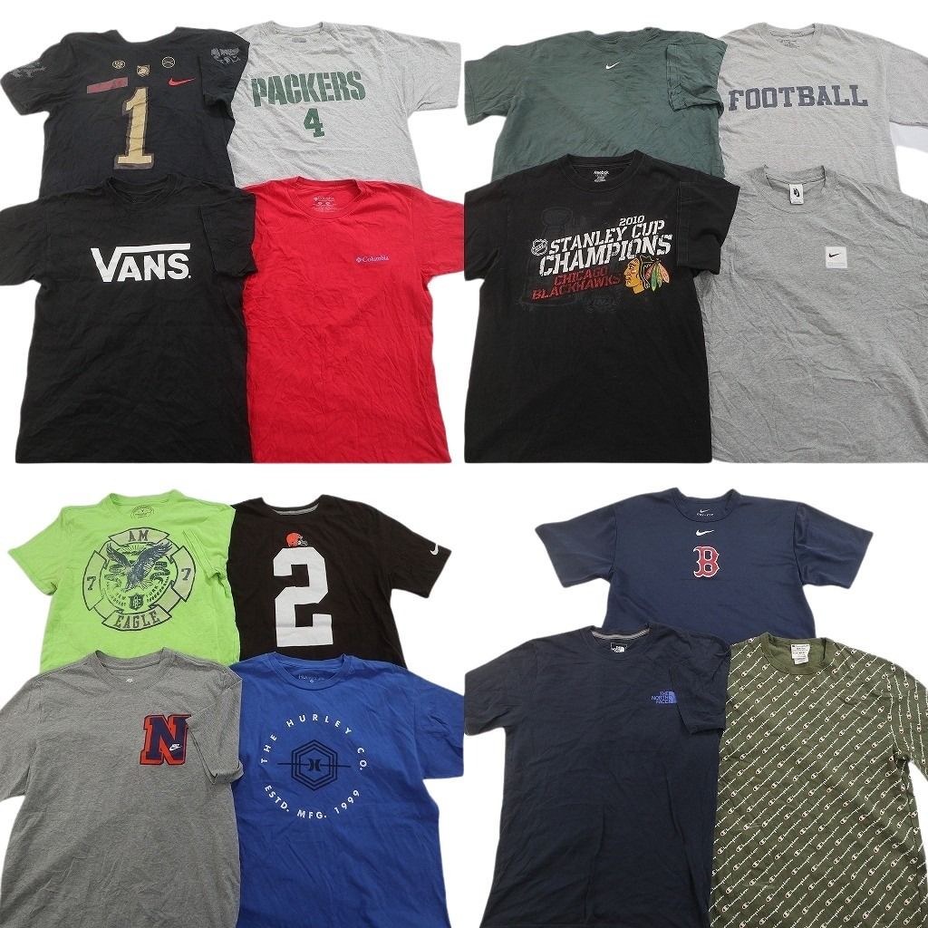 古着卸 まとめ売り ブランドMIX Tシャツ 15枚セット ( メンズ M ) ノースフェイス コロンビア アメリカンイーグル ナイキ 中古 古着 NF3075