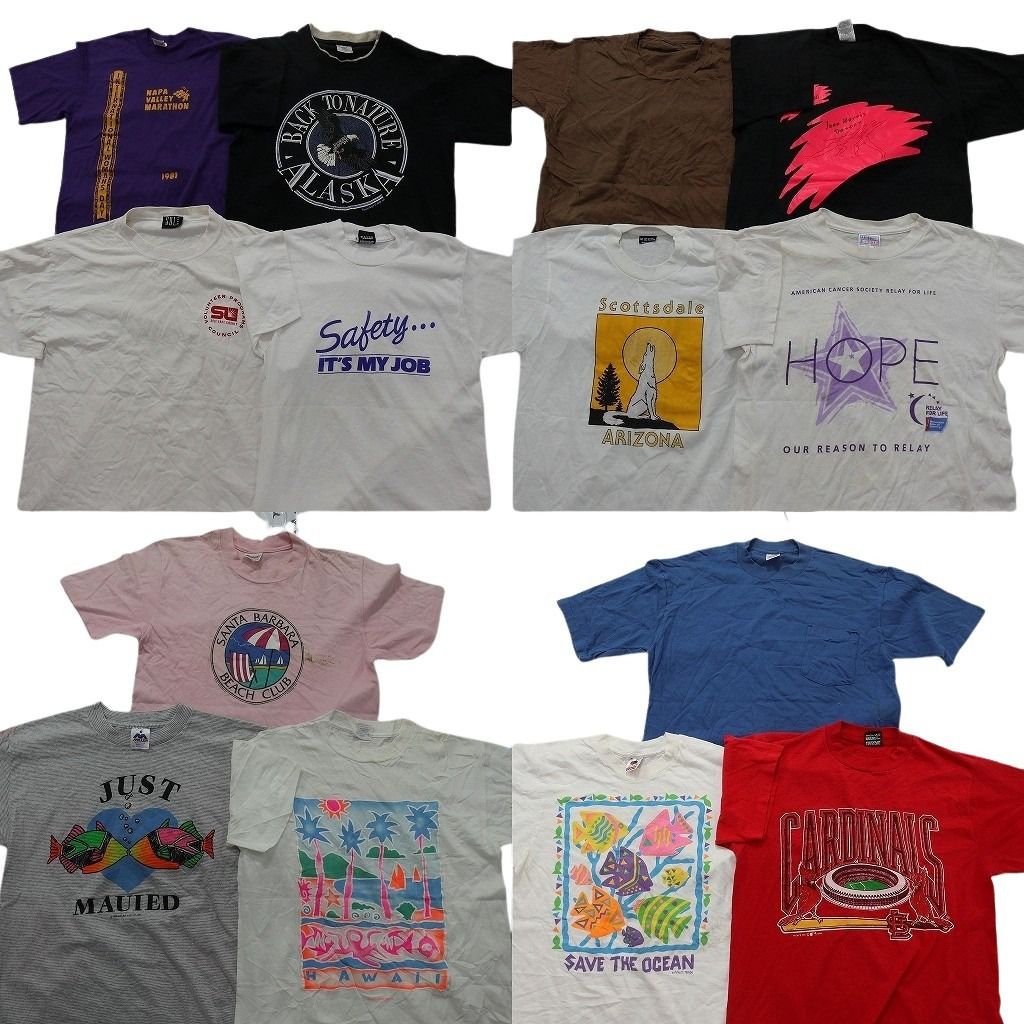 古着卸 まとめ売り ヴィンテージ シングルステッチ Tシャツ 14枚セット ( メンズ M ) フルーツオブザルーム ワンポイント 中古 古着 NF3082