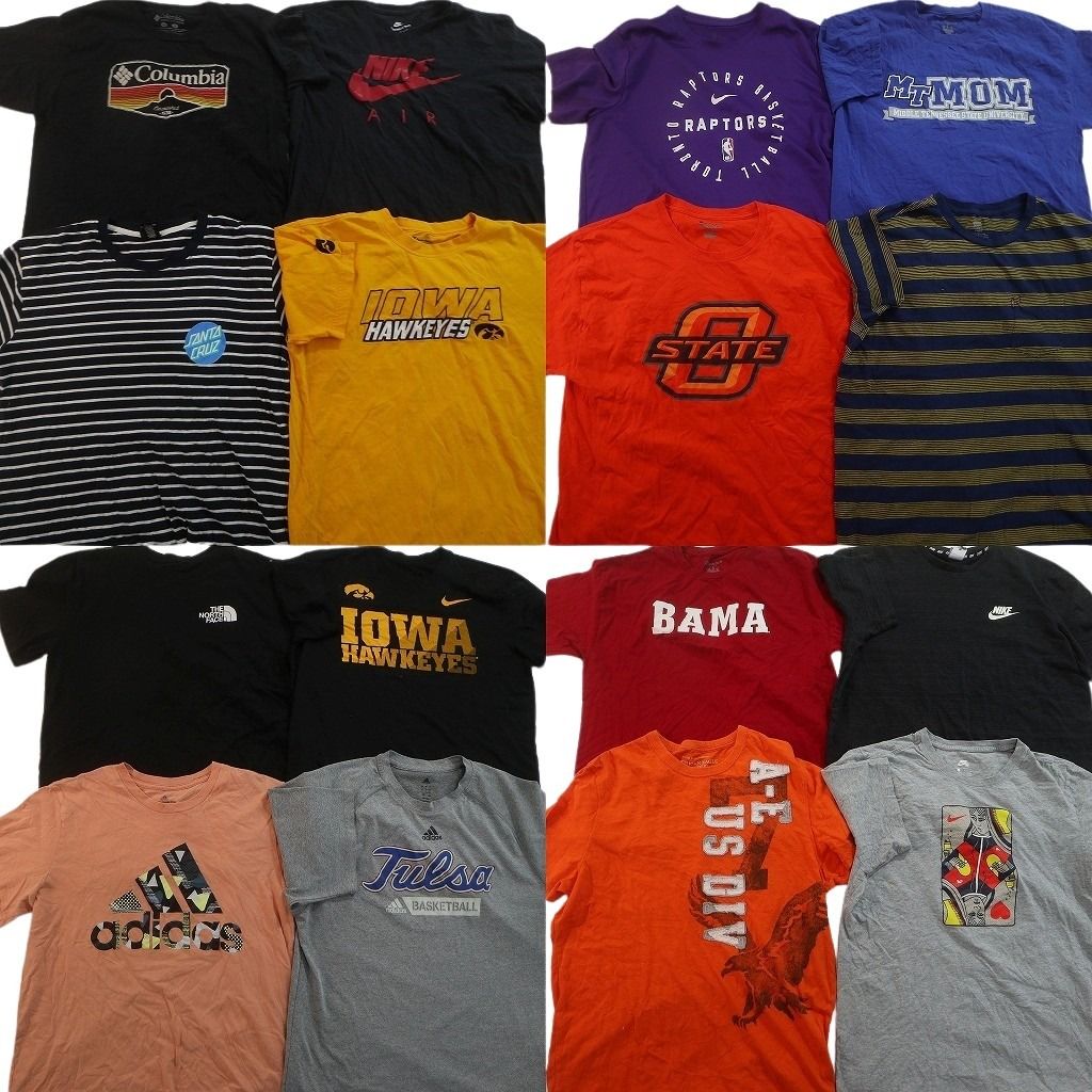 古着卸 まとめ売り ブランドMIX Tシャツ 16枚セット ( メンズ L ) コロンビア ノースフェイス アディダス チャンピオン 中古 古着 NF3131