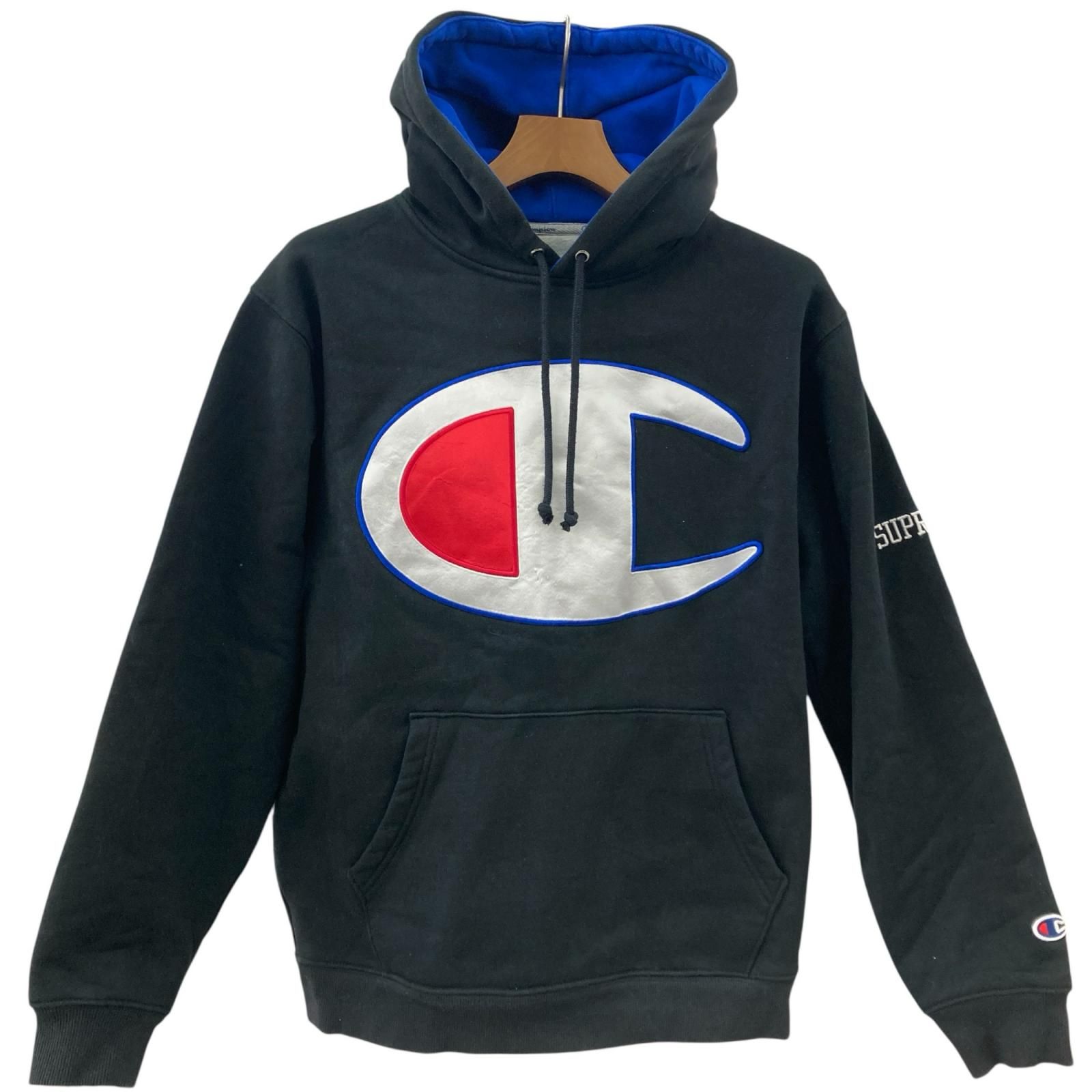 186005 現状品 Supreme シュプリーム パーカー　Supreme×Champion　コラボレーション　フロントロゴ　Mサイズ