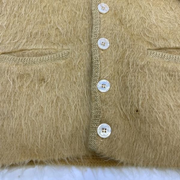 60s　CAMPUS ベージュ モヘアカーディガン 中古】60s CAMPUS モヘアカーディガン ベージュ サイズM △穴あり[24