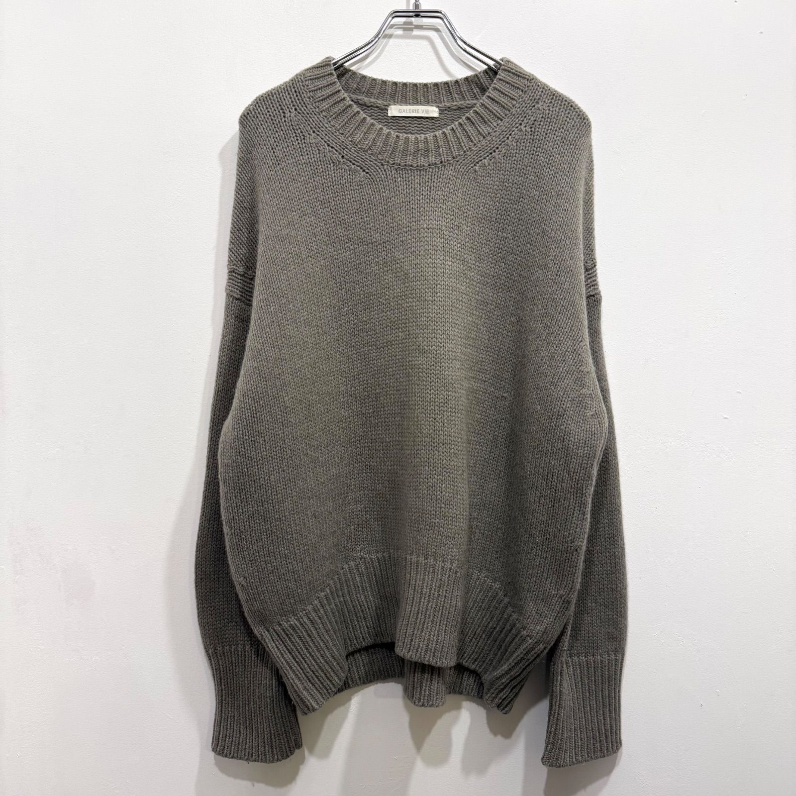 GALERIE VIE ファインウール クルーネックプルオーバー グレー S【送料込み】