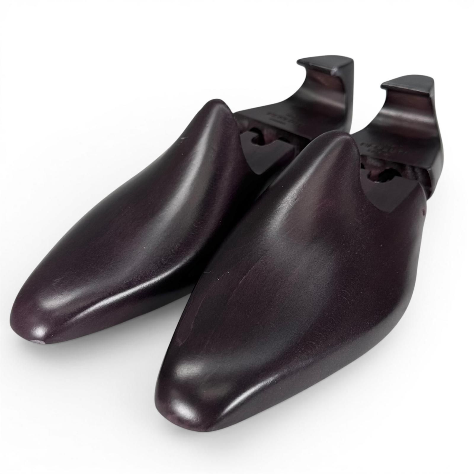【ドンドン見直し】美品▲BERLUTI ベルルッティ 木製 ロゴ刻印 シューキーパー シューツリー パープル 6 フランス製 メンズ