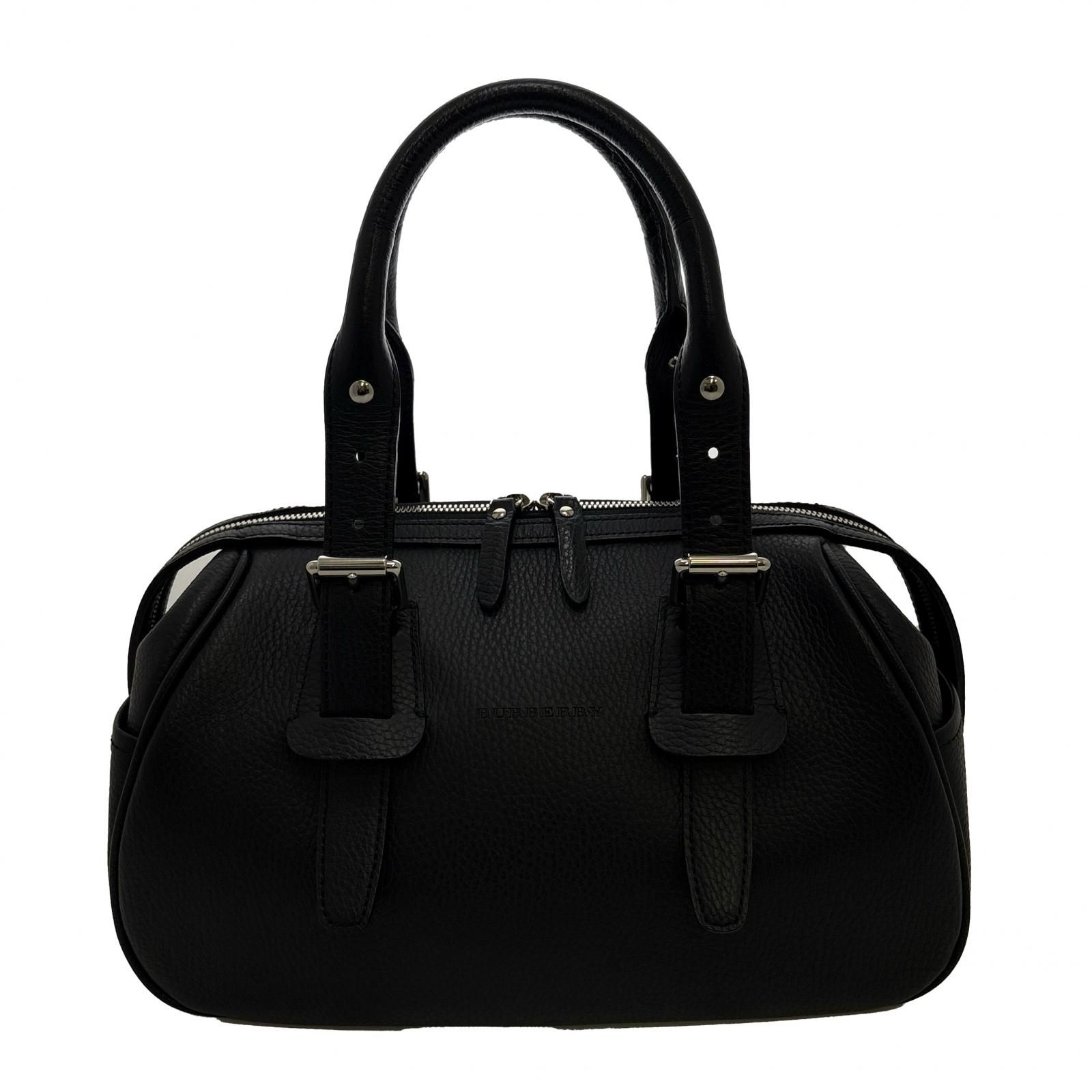 BURBERRY バーバリー ハンドバッグ レザー ブラック レディース【中古】【473】