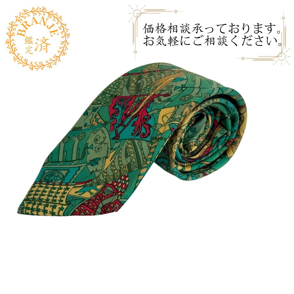 エルメス ビジネス 通勤 フォーマル パネル柄 ネクタイ