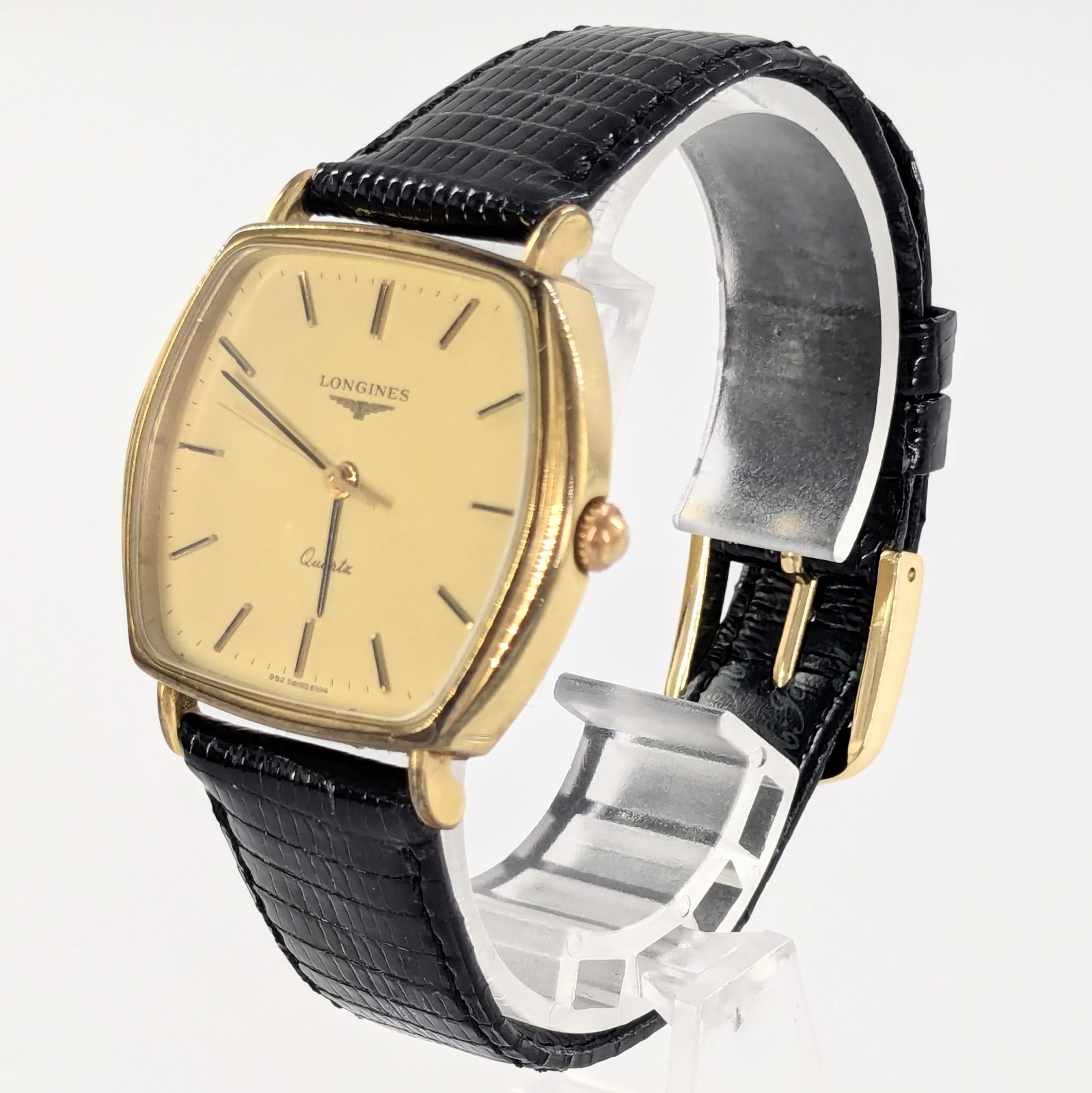 LONGINES ロンジン レザー/QZ オクタゴン ゴールド文字盤 メンズ腕時計
