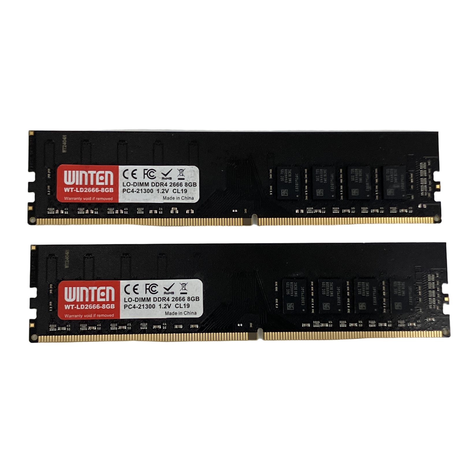 WINTEN ウィンテン DDR4 メモリ 16GB 8GB×2枚組 デスクトップPC用 PC4-21300 増設メモリ 周辺機器 中古 O11333327