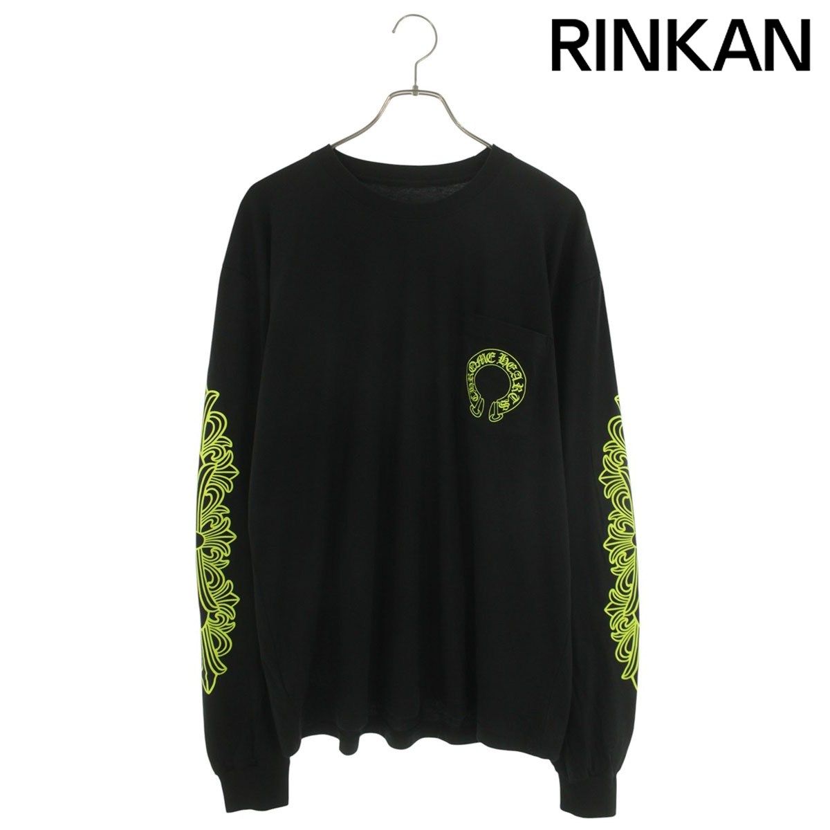 クロムハーツ CH L/S /1 袖フローラルバックホースシュープリント長袖カットソー メンズ XL