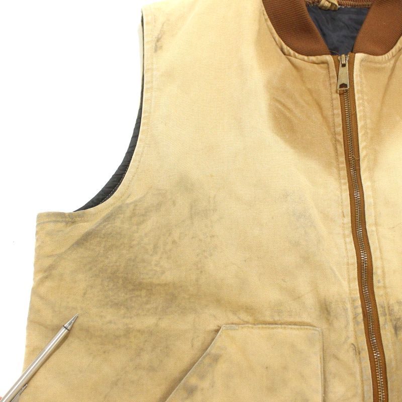 90s vintage Carhartt 裏地キルティング ジップアップ ダック ベスト
